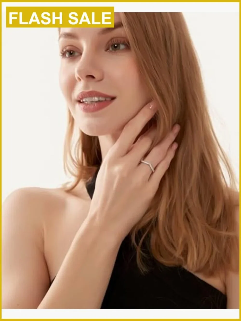 Cubic Zirconia V Shape Eternity Band Stacking Ring Size 6